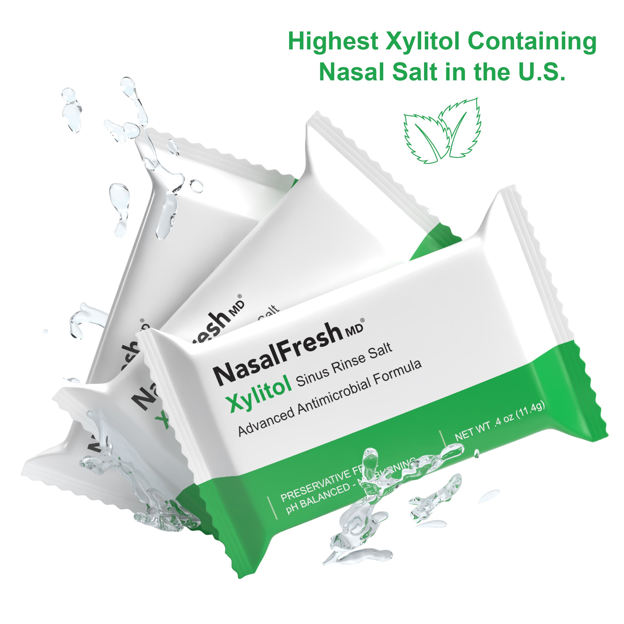 Xylitol Nasal Rinse Salt Refill – 30 Pack with Cup