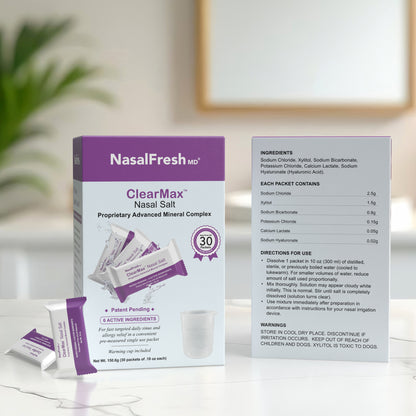 ClearMax Nasal Rinse Salt Refill – 30 Pack with Cup