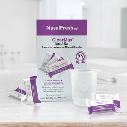 ClearMax Nasal Rinse Salt Refill – 30 Pack with Cup